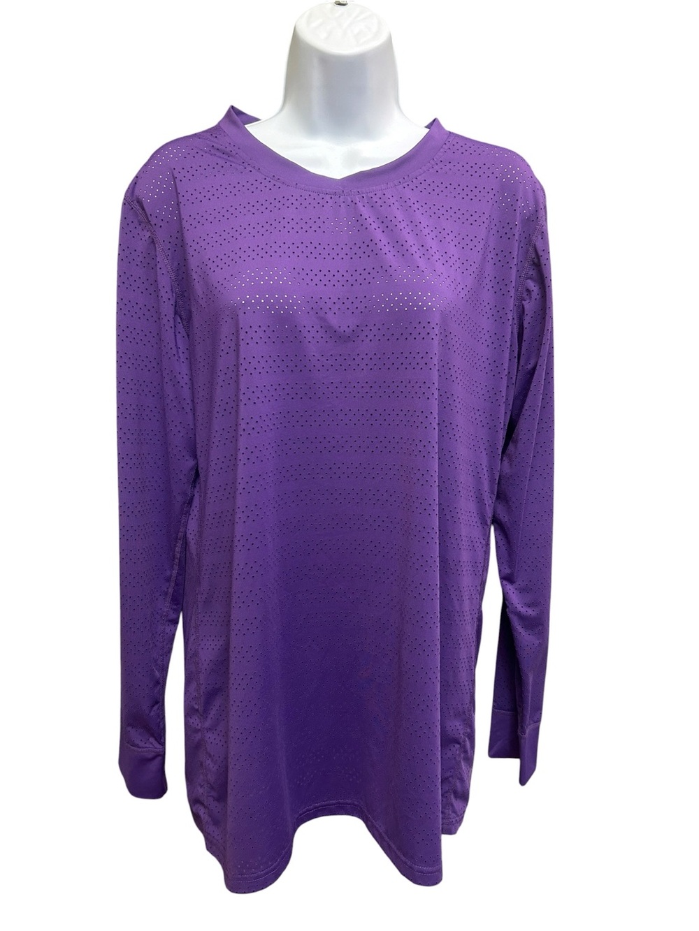 ZYIA Active Chill Long Sleeve Perforated Top Purple Size L